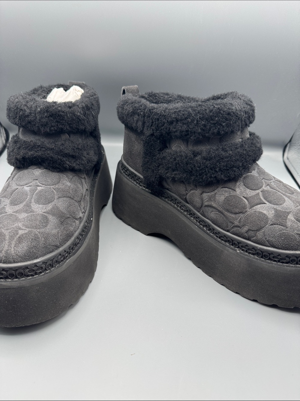 Coach Christina Signature Shearling Bootie Cocoa/Black - Picture 3 of 5